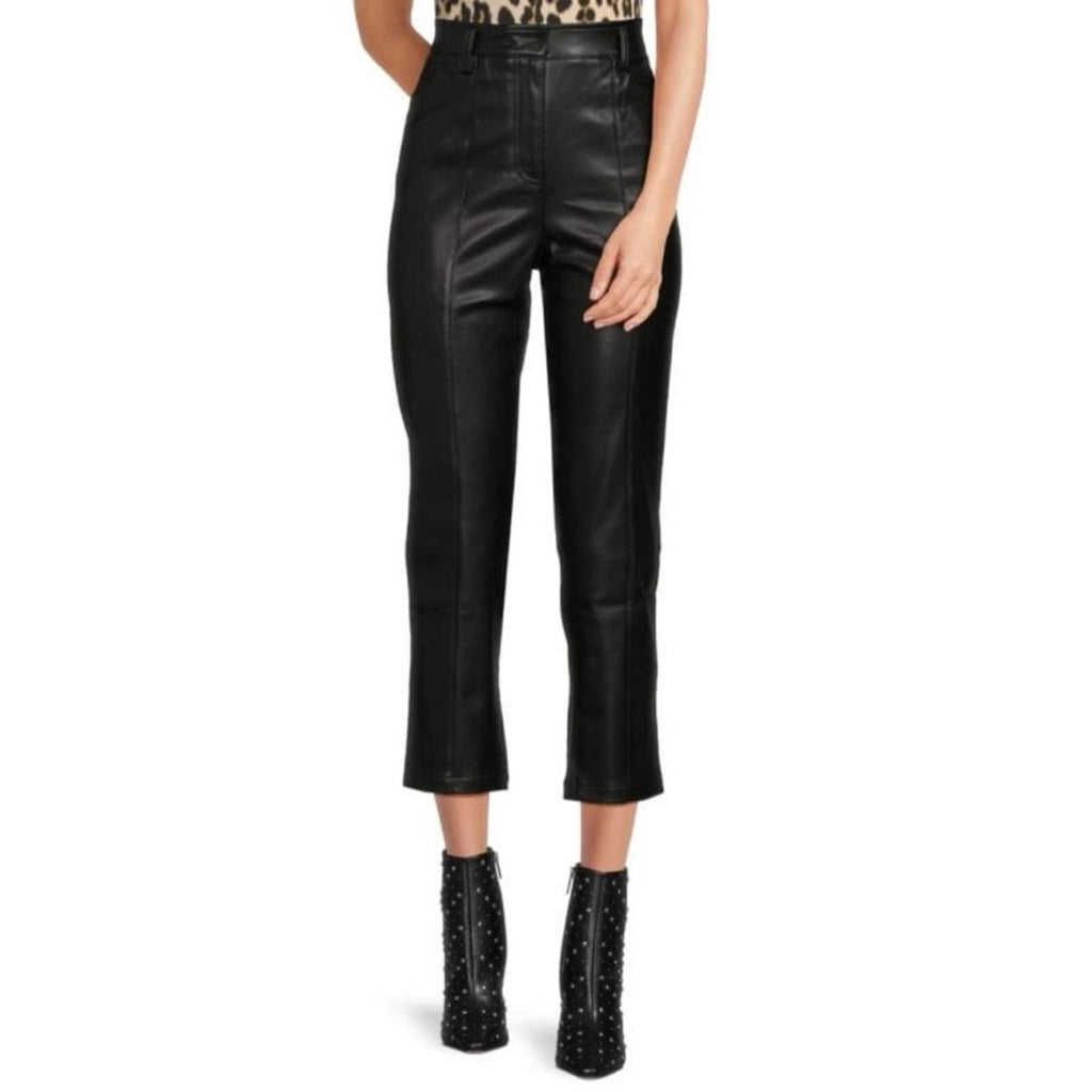LBLC THE LABEL Jen Faux Leather Cropped Pants, Black Size M New w/Tag