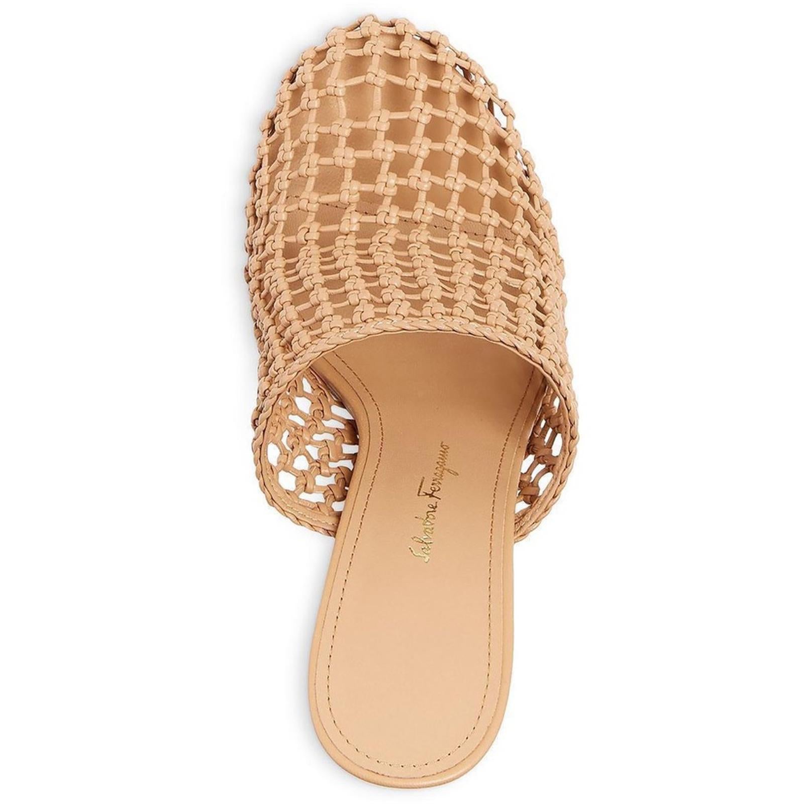 NEW Salvatore Ferragamo Ellas X5 Evening Woven Heels, Clogs Size 6 Retail $1,050