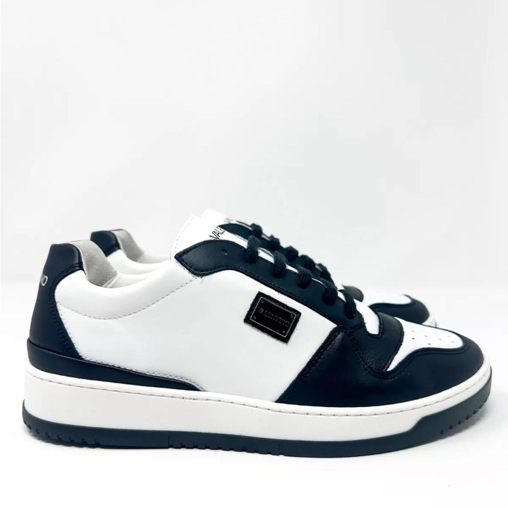 Valentino Oliver Leather Sneakers in Black/White Size 10.5 NEW w/Tag