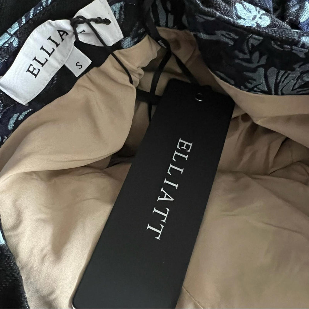 Elliatt Planetary Asymmetric Jacquard Maxi Dress, Navy/Black, New w/Tag