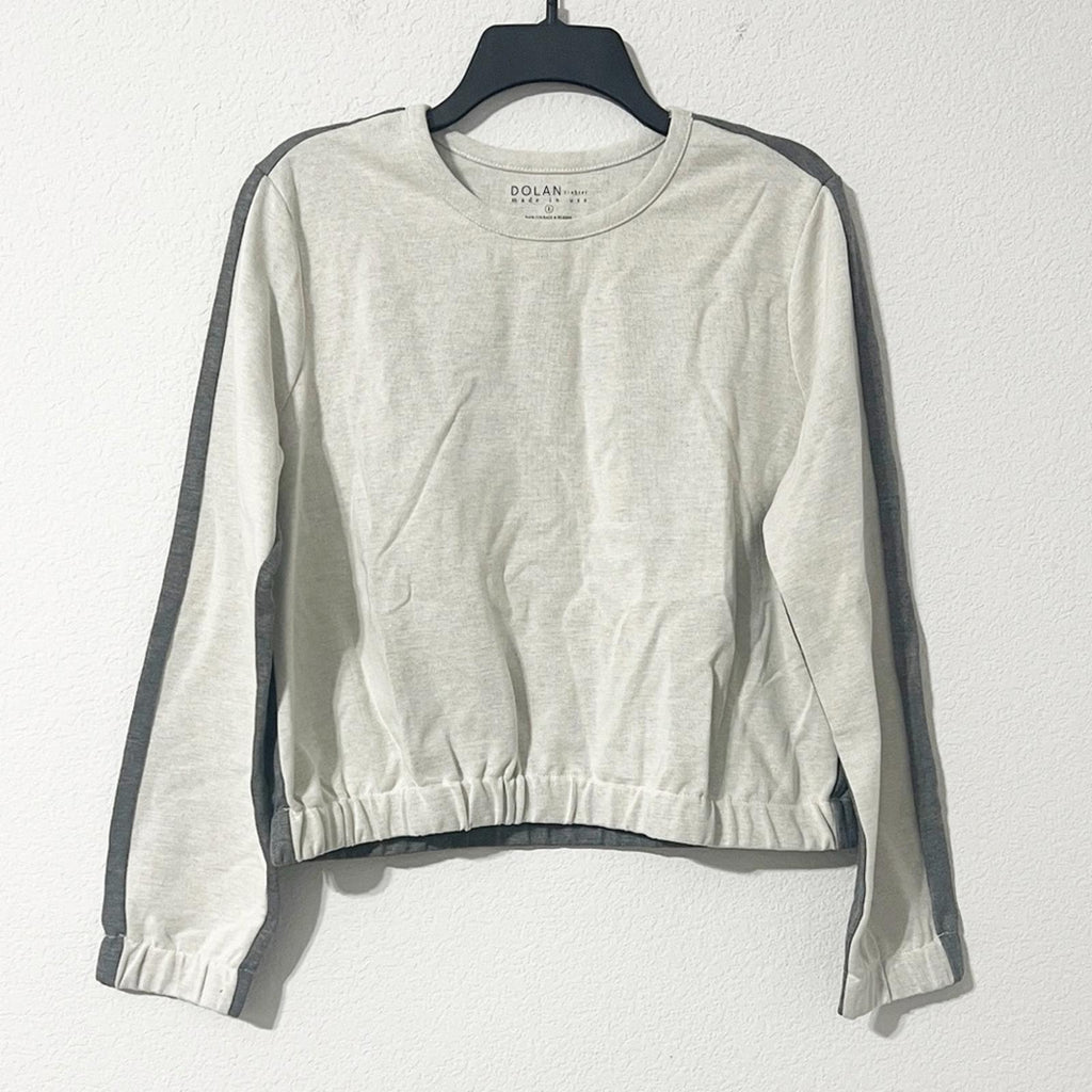Dolan Left Coast Anthro Metallic Silver Shine Boxy Sweatshirt, Size L, NEW