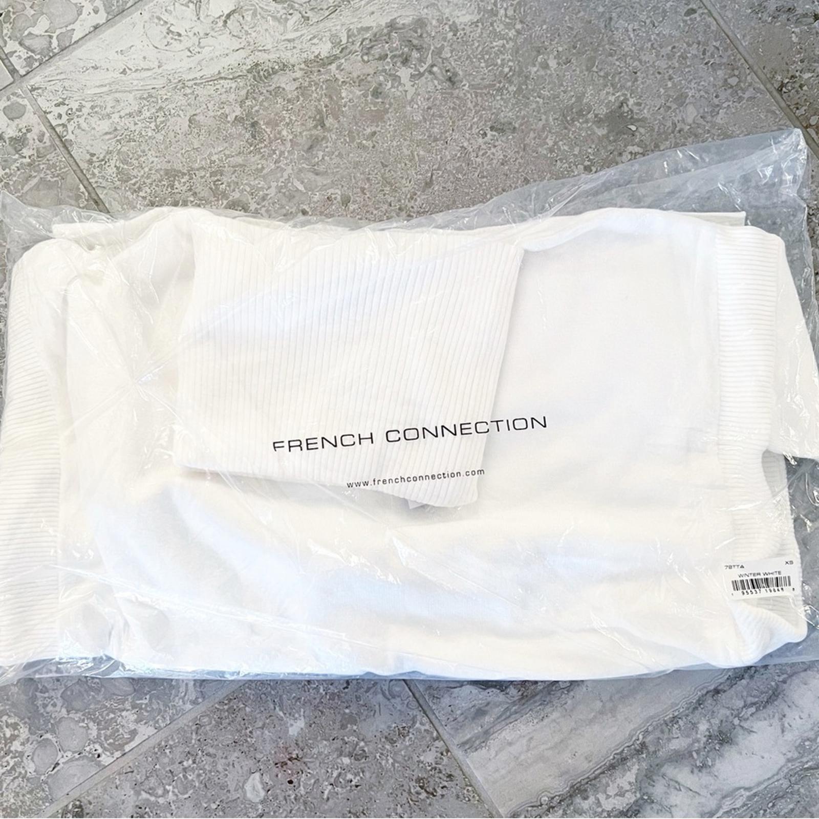 French Connection Ribbed Cowlneck Sweater in Winter White, Size XS NEW w/Tag
