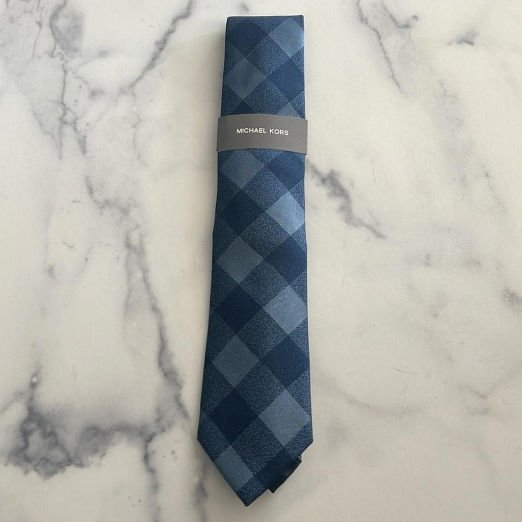 Michael Kors Men's Maysen Check Tie in Navy, New w/Tag $69.50