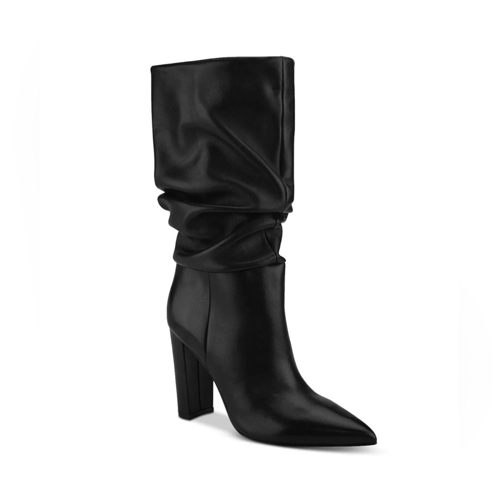 Marc Fisher LTD Gomer Slouched High Heel Boots Black Size 11M in Box Retail $249
