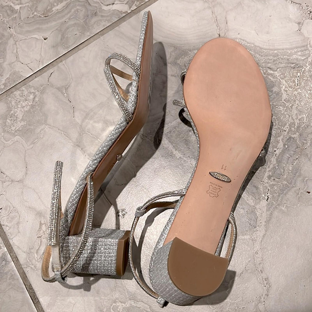 Badgley Mischka Ultima Strappy Block Heel Sandals, Size 11 New in Box w/Dust Bag