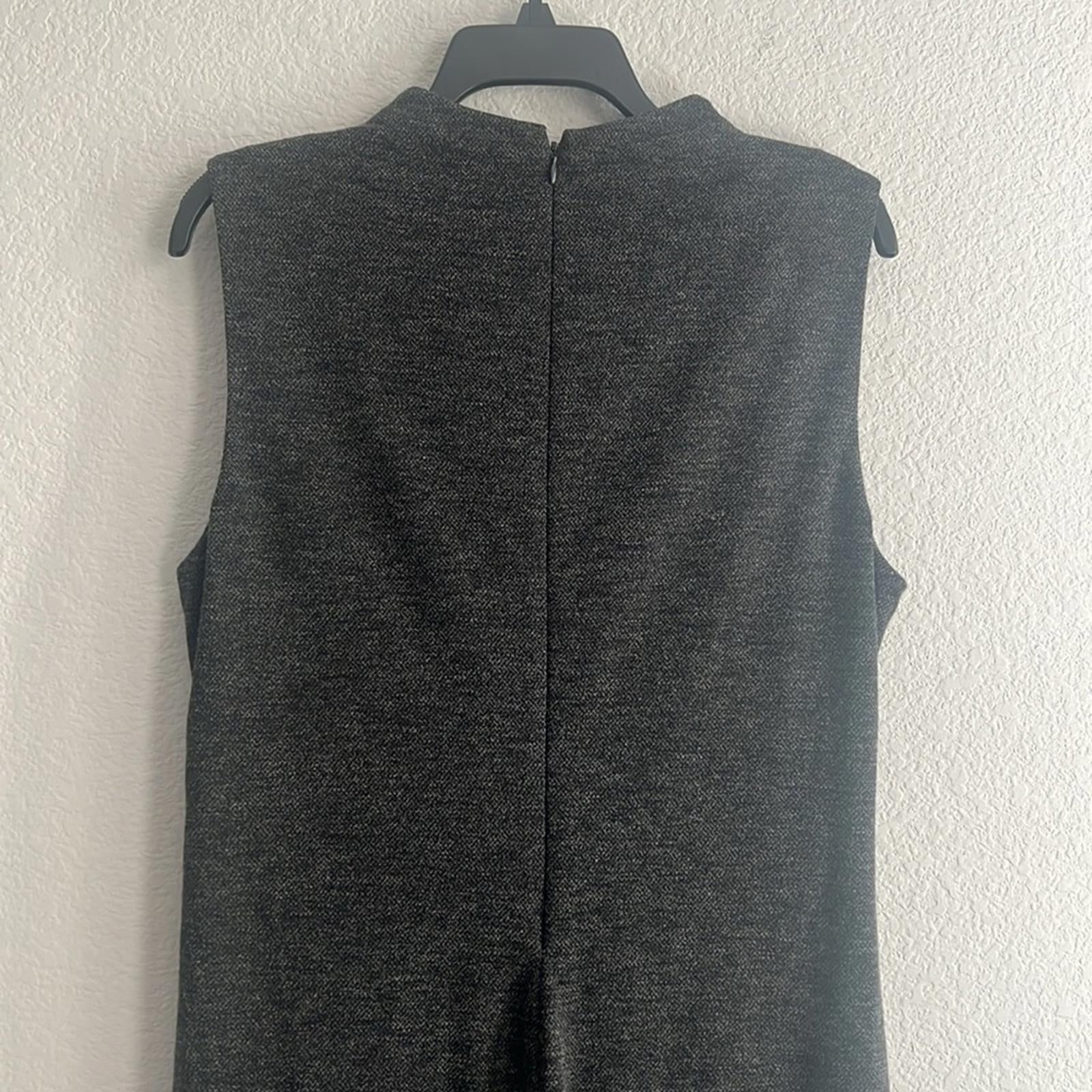 Lauren Ralph Lauren Charcoal Sleeveless Midi Dress, Size 14