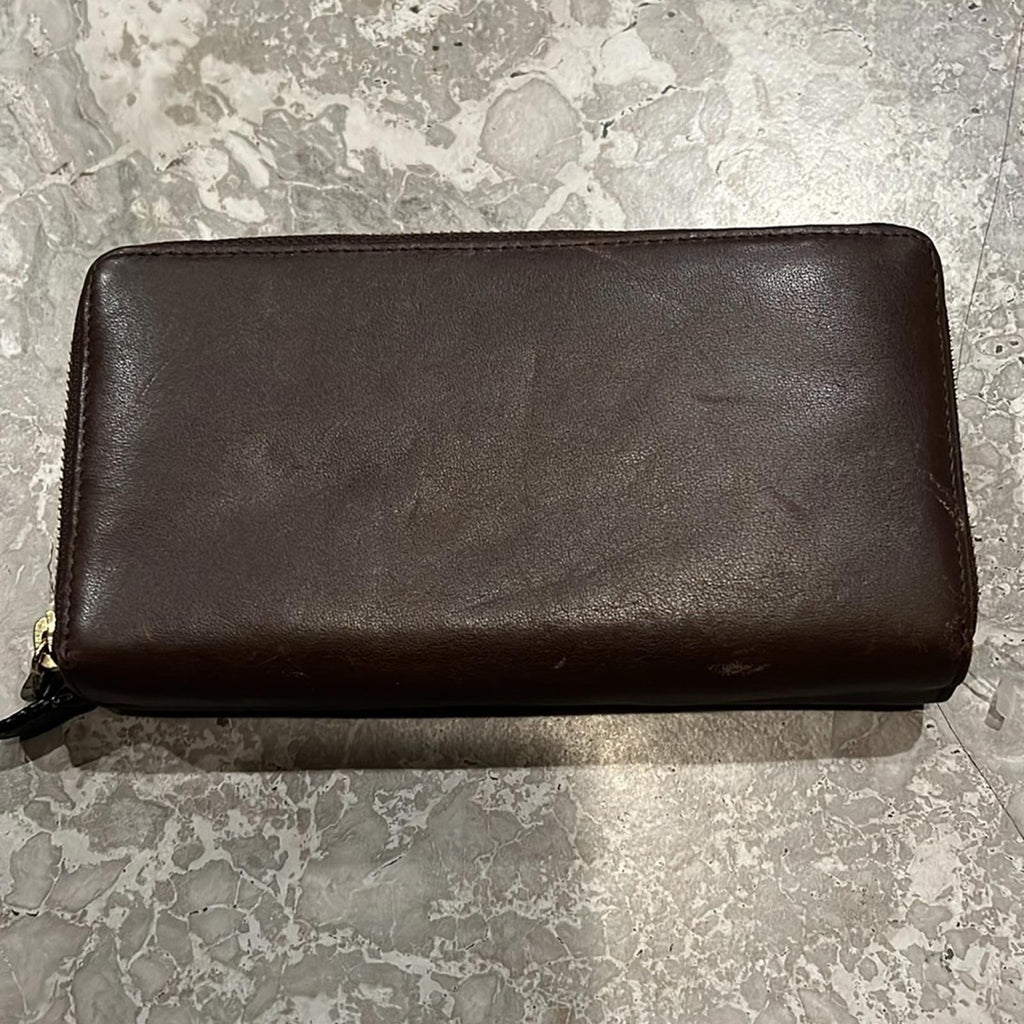 HOBO Double Zip-Around Wallet in Brown