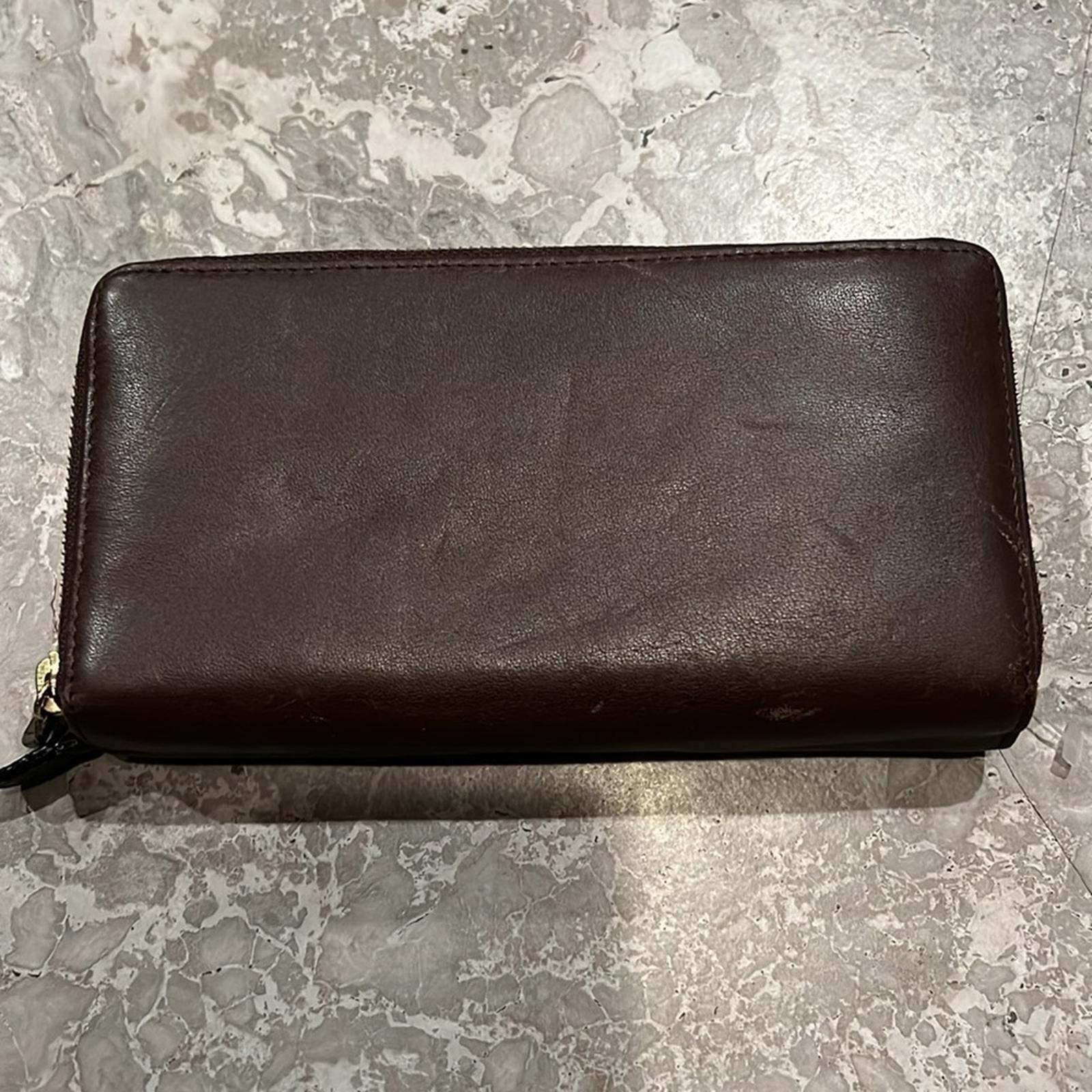 HOBO Double Zip-Around Wallet in Brown