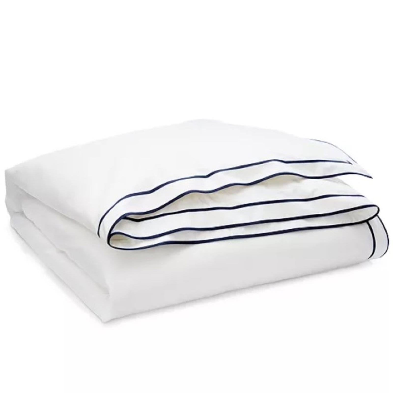 Lauren Ralph Lauren Spencer Sateen Border King Duvet Cover in White/Navy NEW