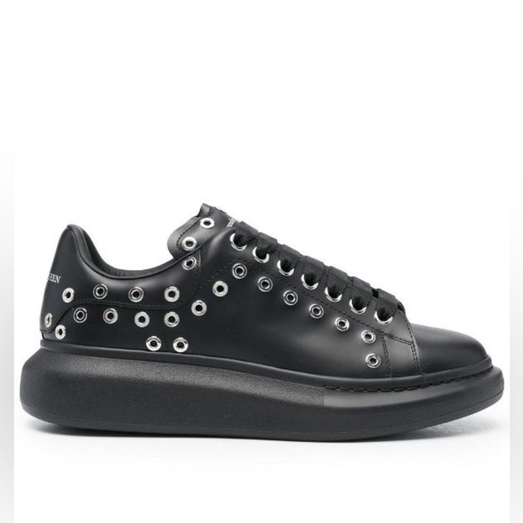 Alexander McQueen Oversized Eyelet Detail Sneakers in Black, Size 42 NEW in Box