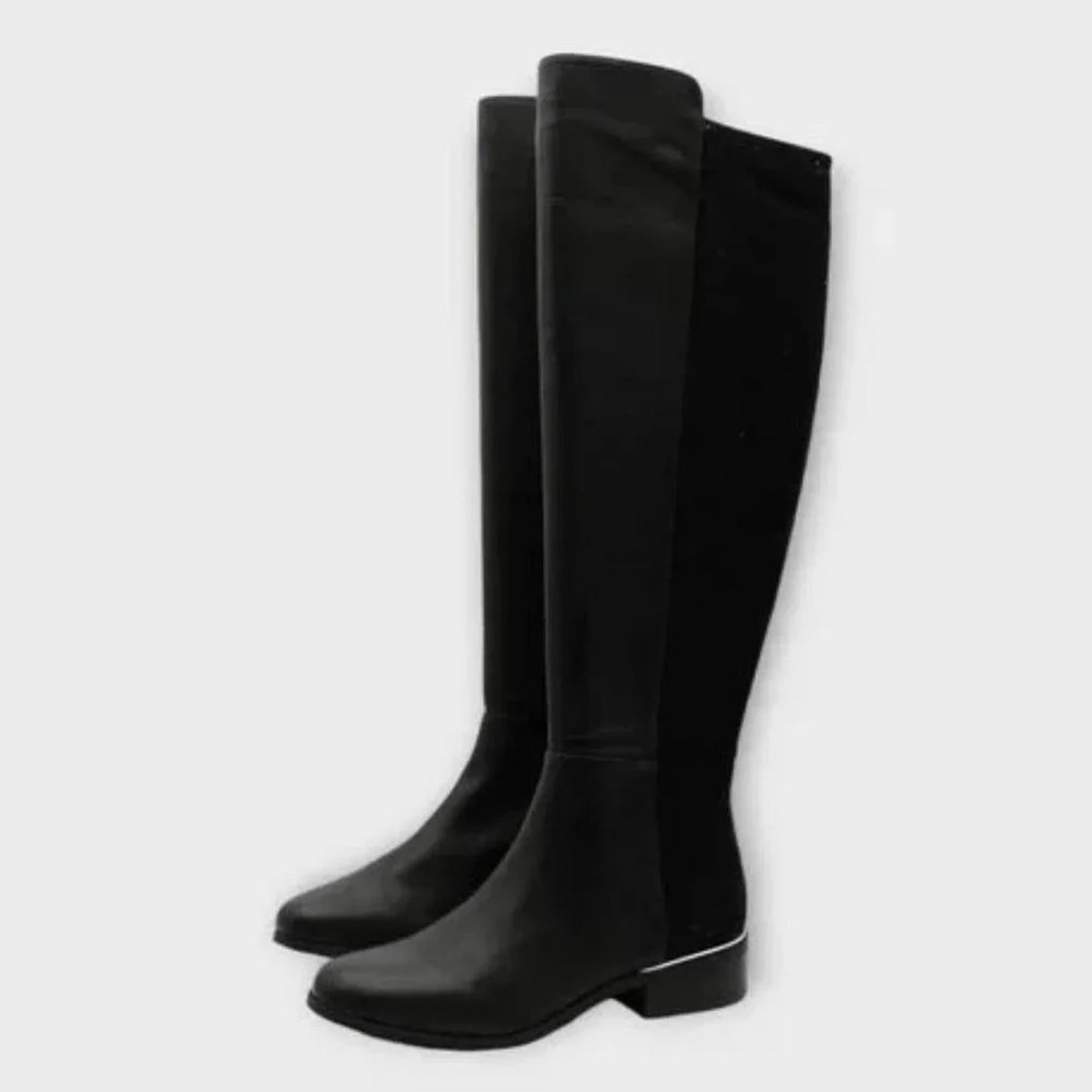 Alfani Ludlowe Black Leather Over-The-Knee Boots, Size 5.5 New in Box $169.50