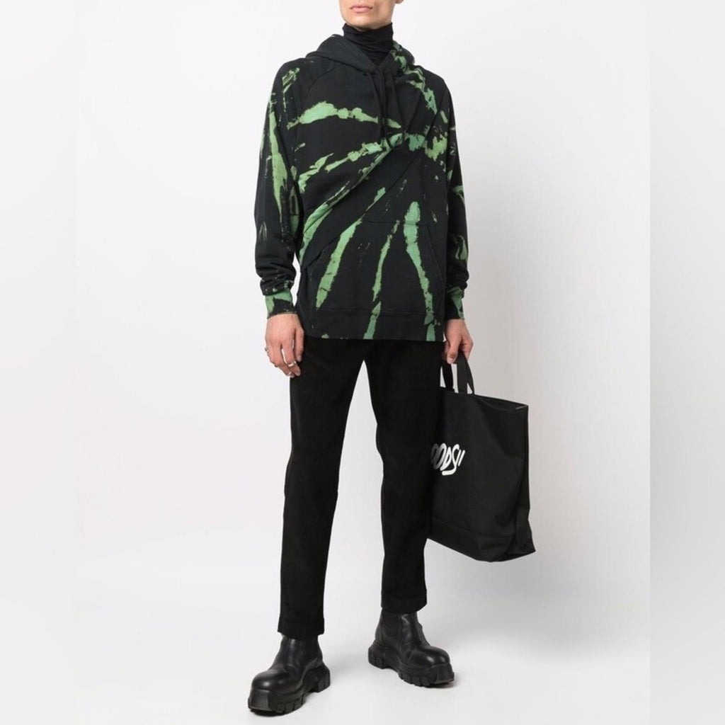 Études Tie Dye Layered Look Hoodie in Green/Black Size XS New w/Tag Retail $280