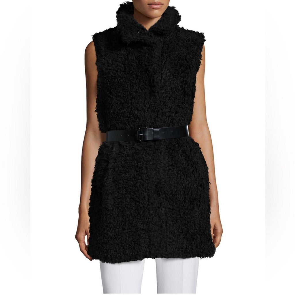 Theory Visterna B. Faux-Fur Vest Black, Size S Retail $395 (Excellent Condition)