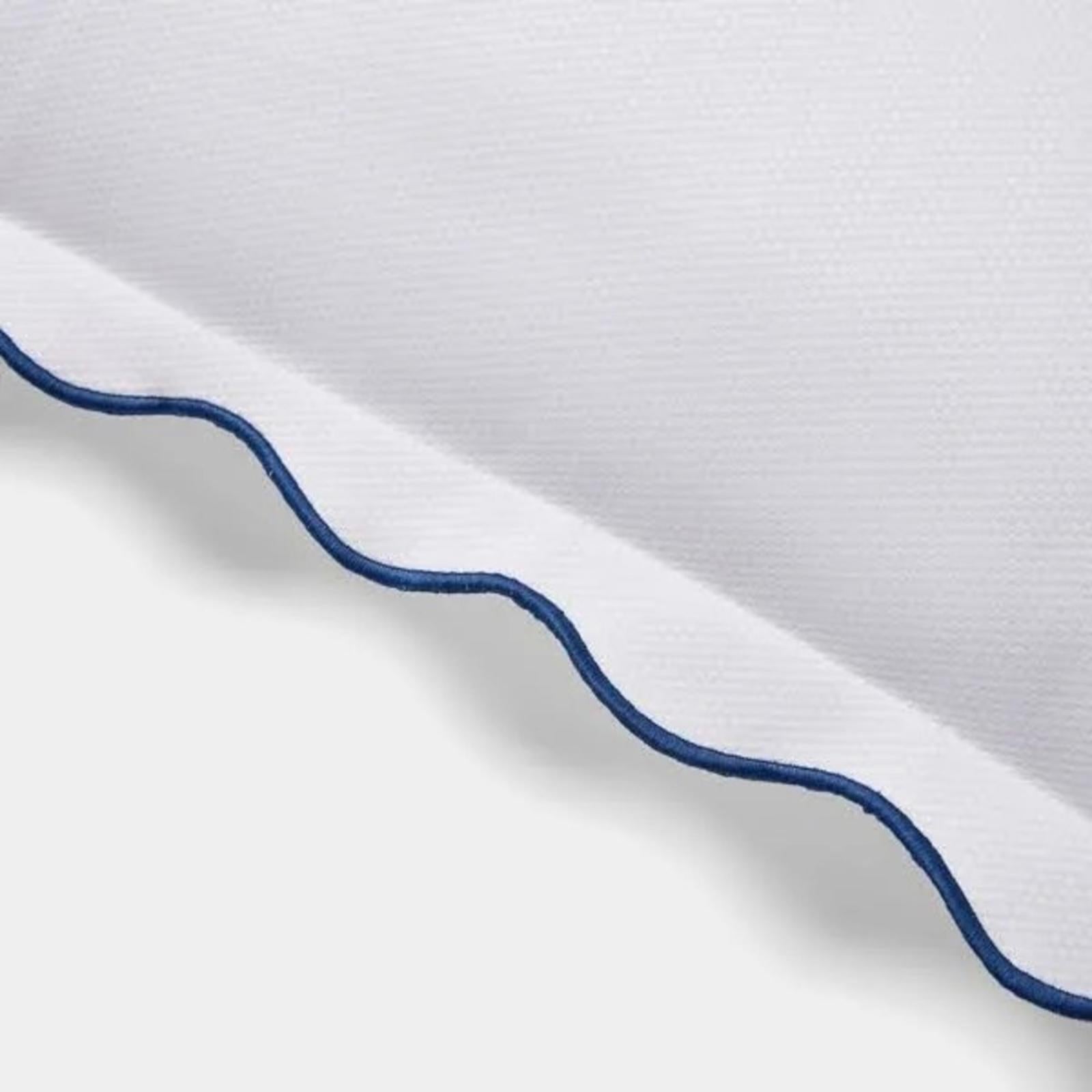 Lauren Ralph Lauren Home Piqué Scallop Euro Sham in White Blue, NEW $135