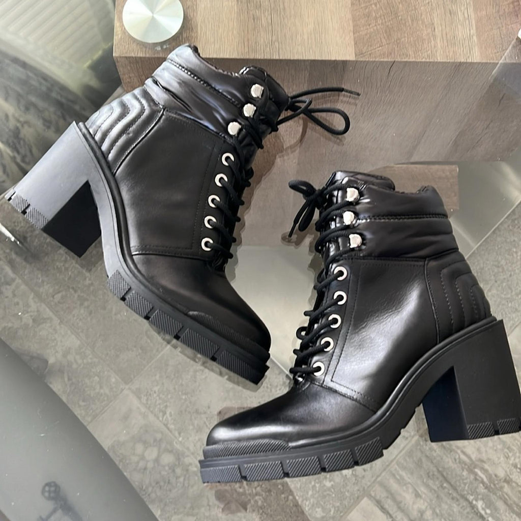Marc Fisher LTD Velima Mixed Media Bootie, Black Size 6.5 NEW