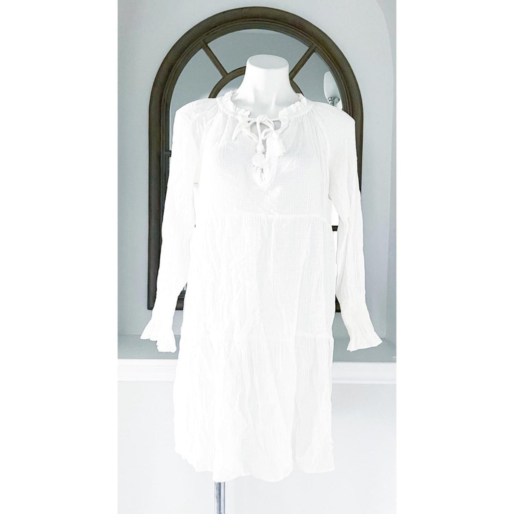 J. Crew Tiered Tunic Dress in White, Size Small EXCELLENT!