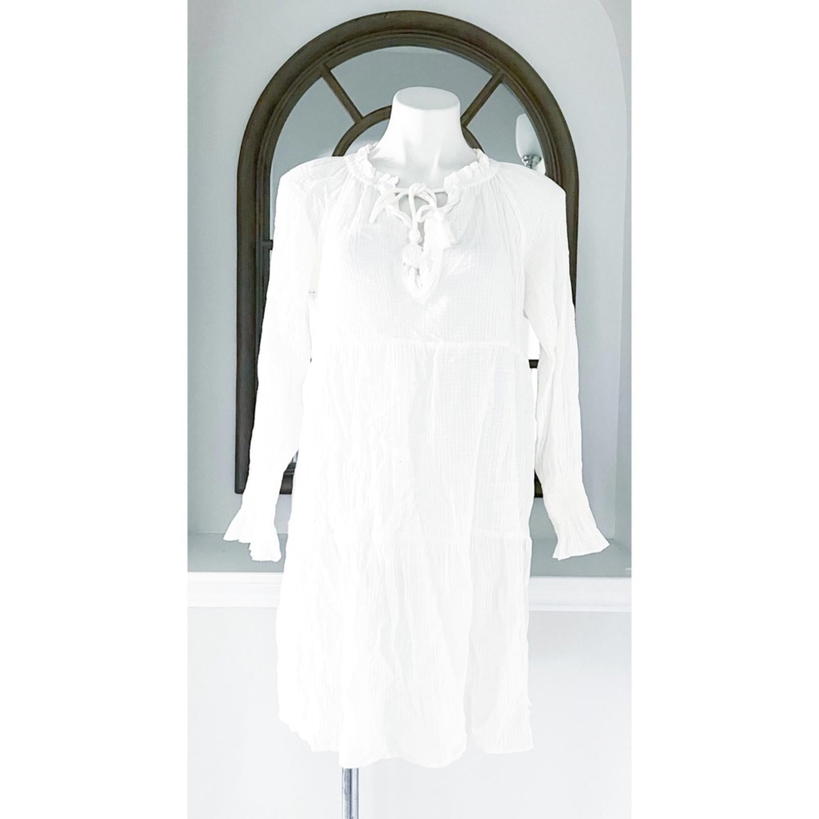J. Crew Tiered Tunic Dress in White, Size Small EXCELLENT!