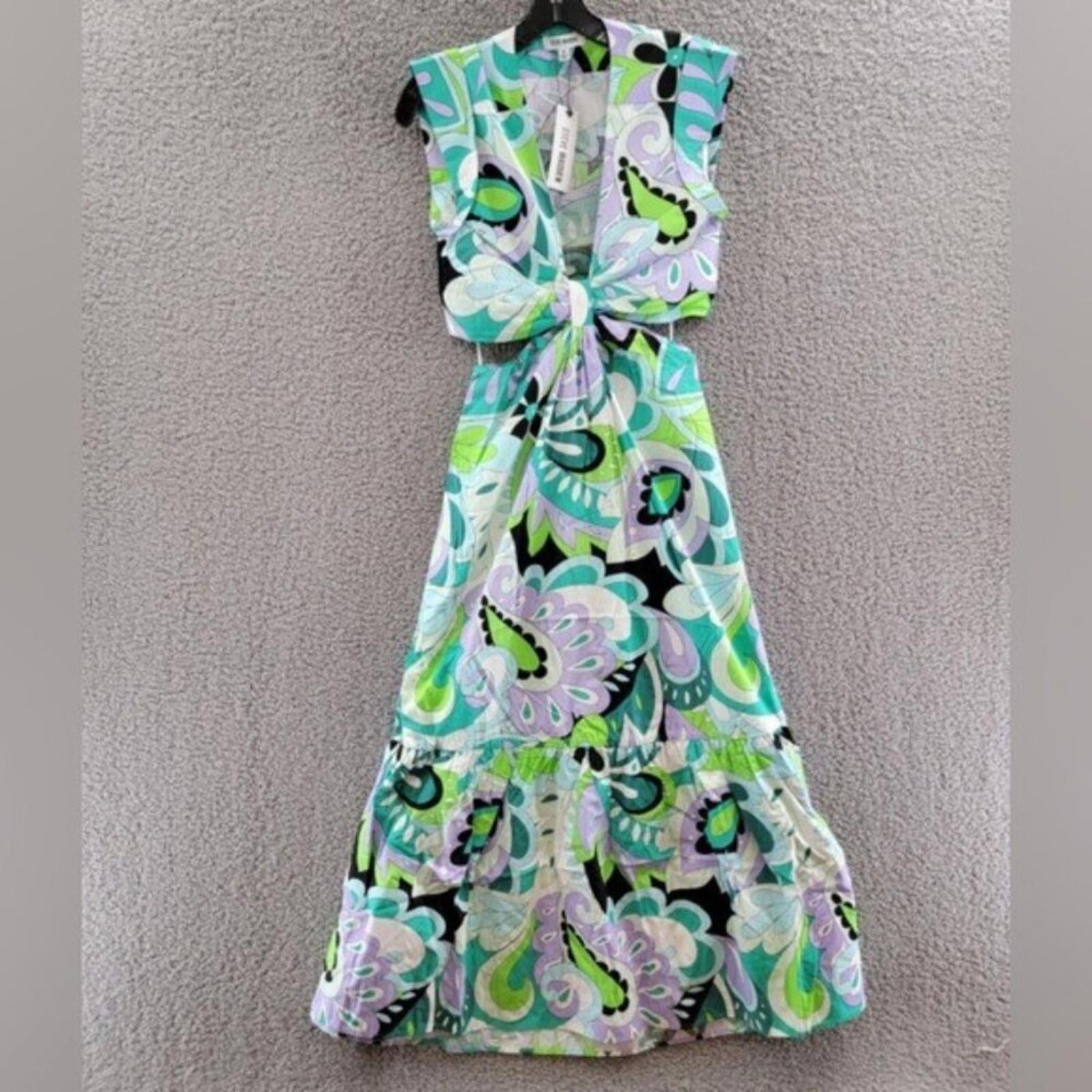 Steve Madden Amanda Cutout Midi Dress, Multi Size XL New w/Tag