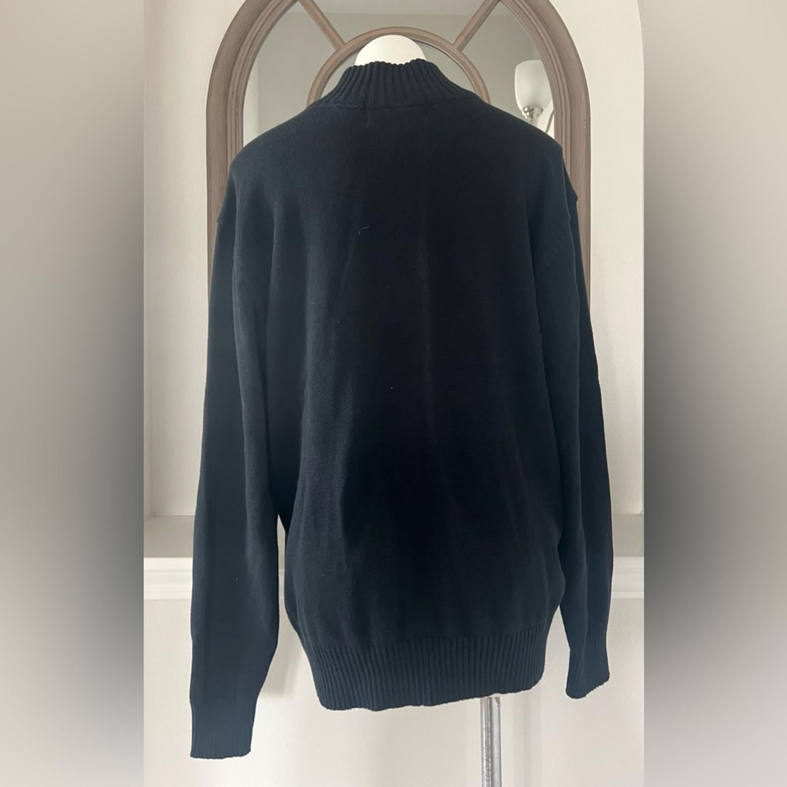 Oscar De La Renta Button Front Cardigan with Pockets, Black, Men’s Size XXL