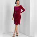 Lauren Ralph Lauren Velvet Cocktail Dress in Purple, Size 12 NEW w/Tag
