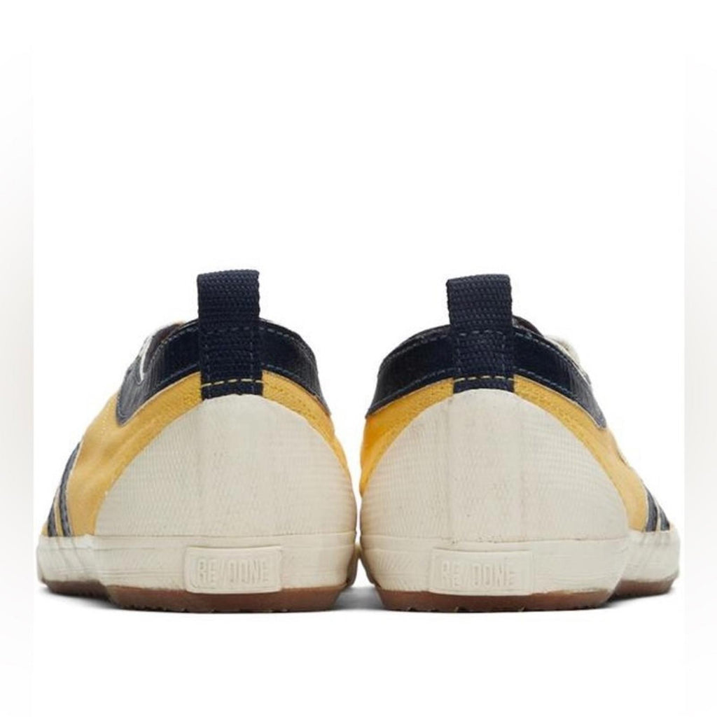RE/DONE 90s Low-Top Sneakers, Yellow & Navy Size 41 New in Box Retail $250