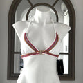 BCBGMaxaZria Swim Bikini Top, White w/Crochet Detailing Size XS New w/Tag