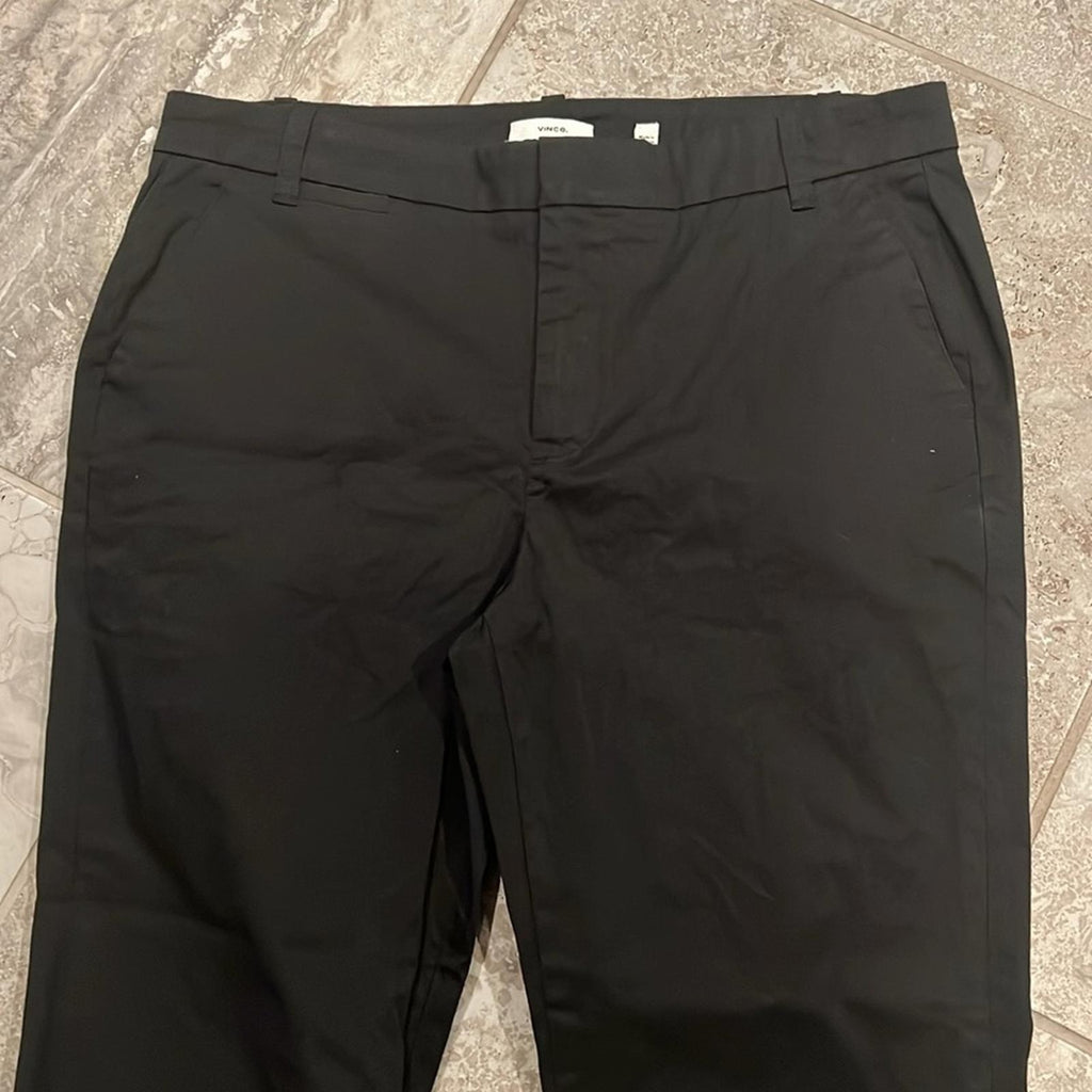 NWT Vince Coin-Pocket Straight-Leg Cropped Chino Pants Black Size 14 Retail $225