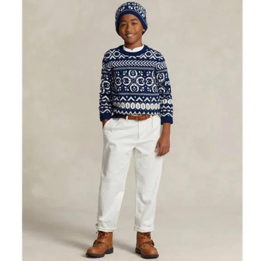 Polo Ralph Lauren Boy's Fair Isle Wool Sweater Multi Navy, Size 4 New w/Tag