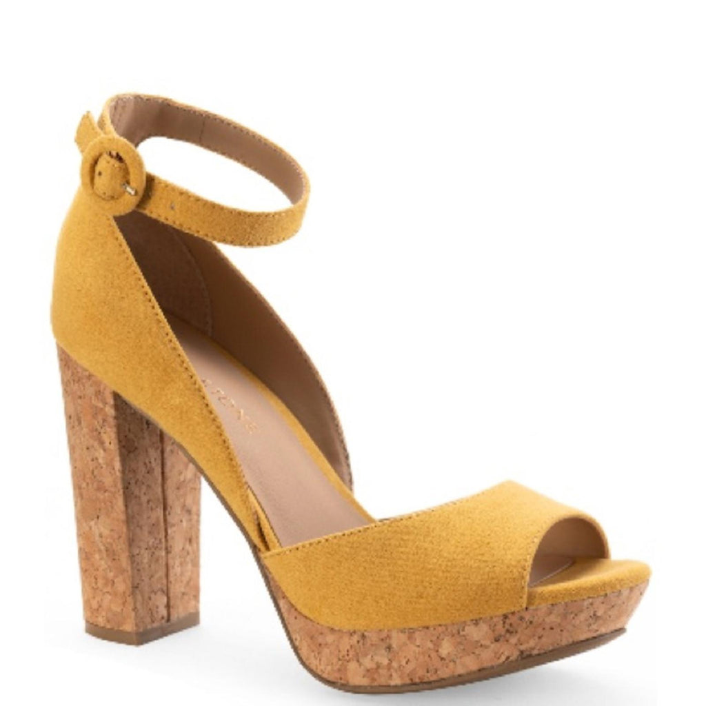 Sun+Stone Reeta Block Heel Platform Sandals in Yellow, Size 11 New
