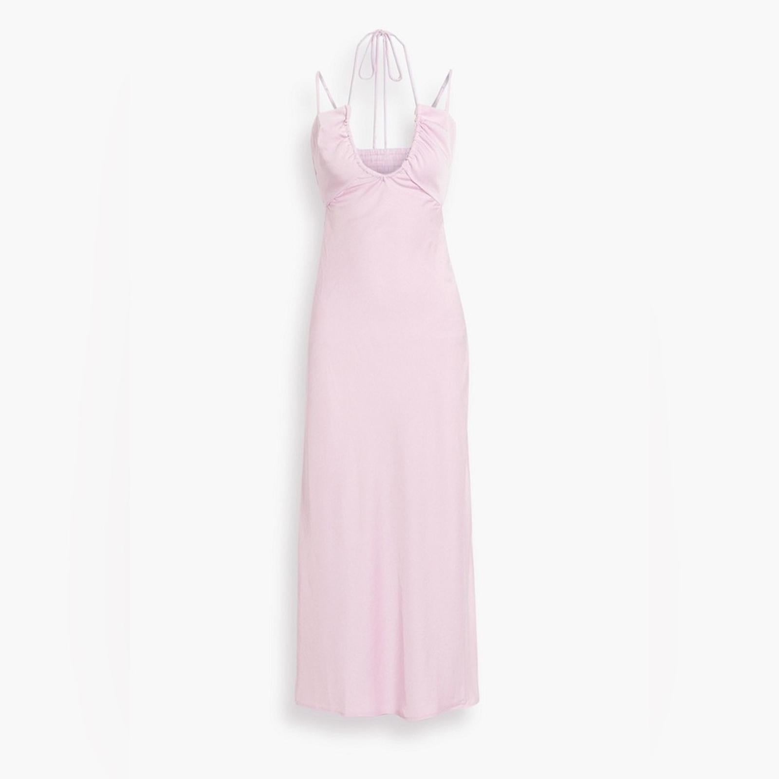 A.L.C. Sienna Strappy Cut-Out Satin Slip Maxi Dress, Size 14 New w/Tag $495