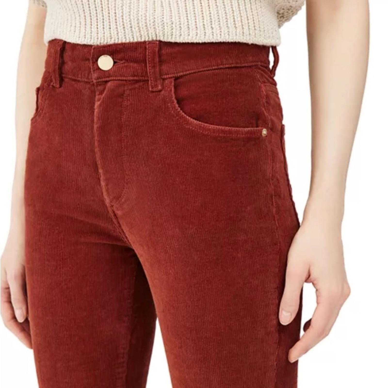 DL1961 Bridget High Rise Ankle Bootcut Corduroy Jeans in Paprika, NWT, Size 23