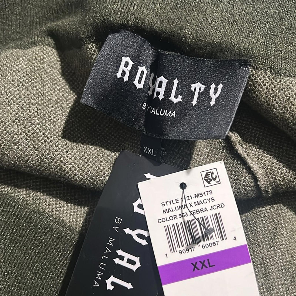 Royalty by Maluma Men's Flared Jacquard Sweater Cargo Pants, NEW, Size XXL