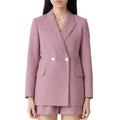 Maje Houndstooth Blazer in Fuchsia/Black, Size 36, New w/Tag
