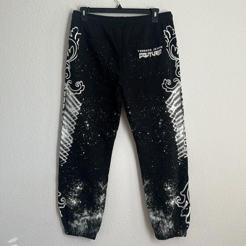Versace Jeans Couture Felpa Panel Galaxy Sweatpants in Black/White, NWT, Size L