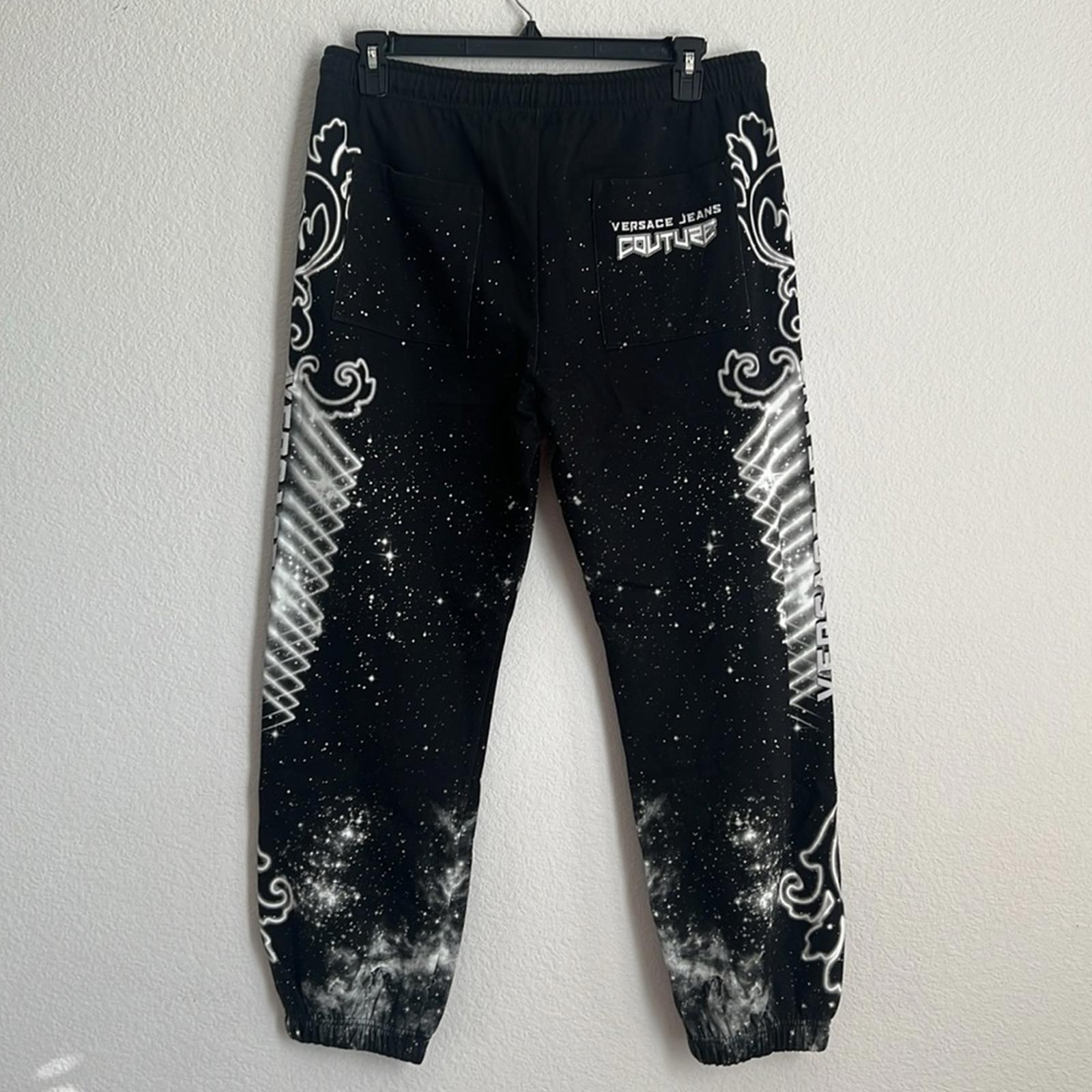 Versace Jeans Couture Felpa Panel Galaxy Sweatpants in Black/White, NWT, Size L