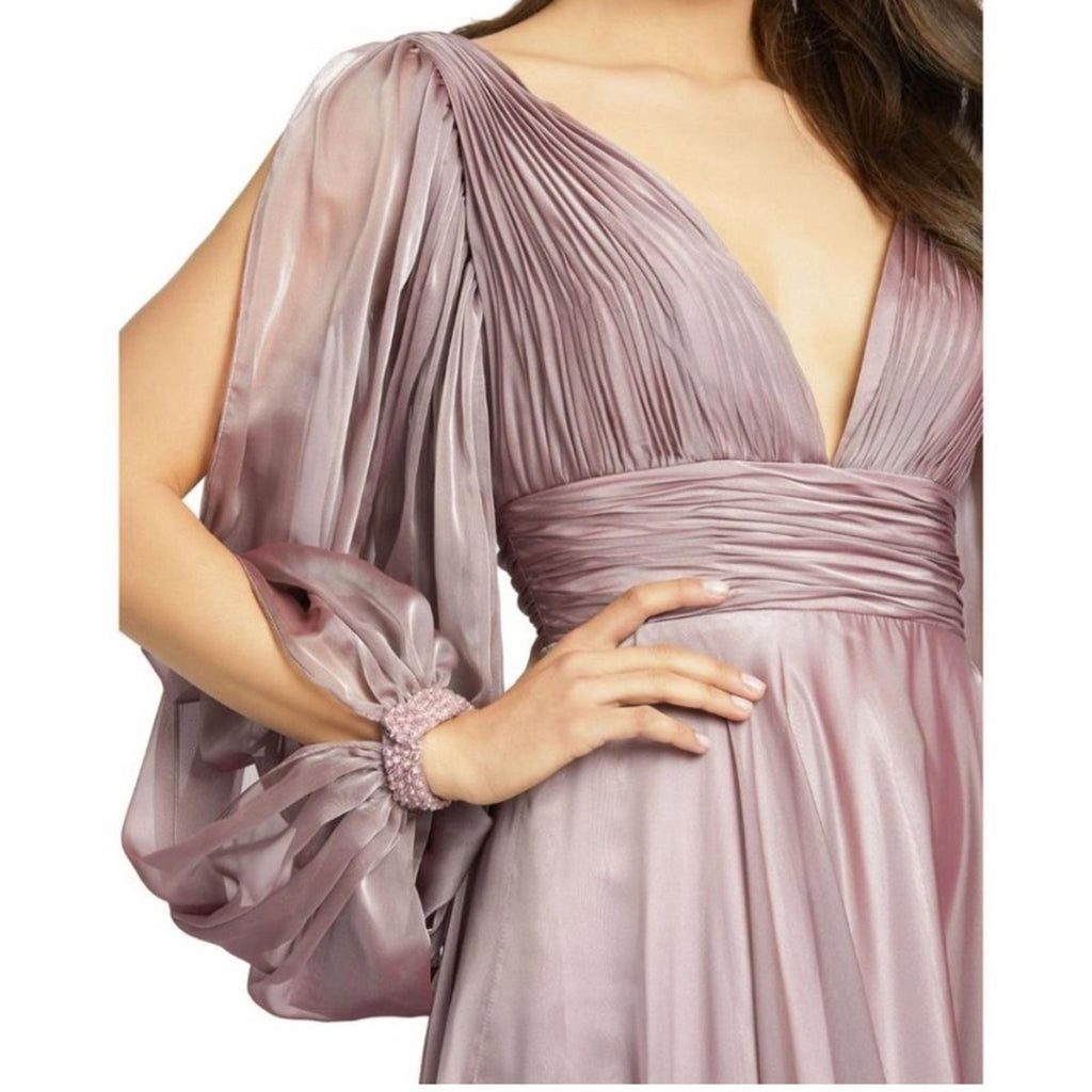Mac Duggal Split Sleeve Gown in Mocha (Style #67414),  Size 6 New w/Tag