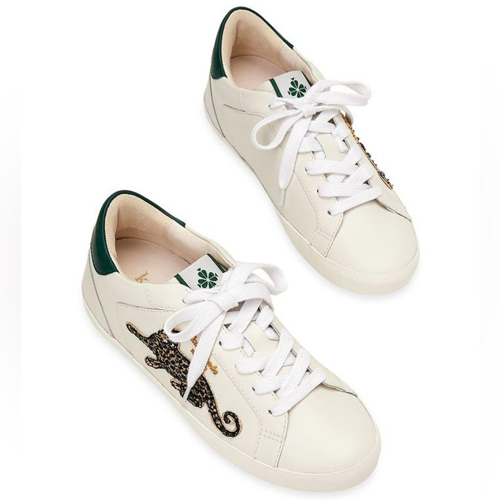 NEW Kate Spade Ace Leopard Lace-Up Low Top Sneakers w/Extra Shoe Lace, Size 11