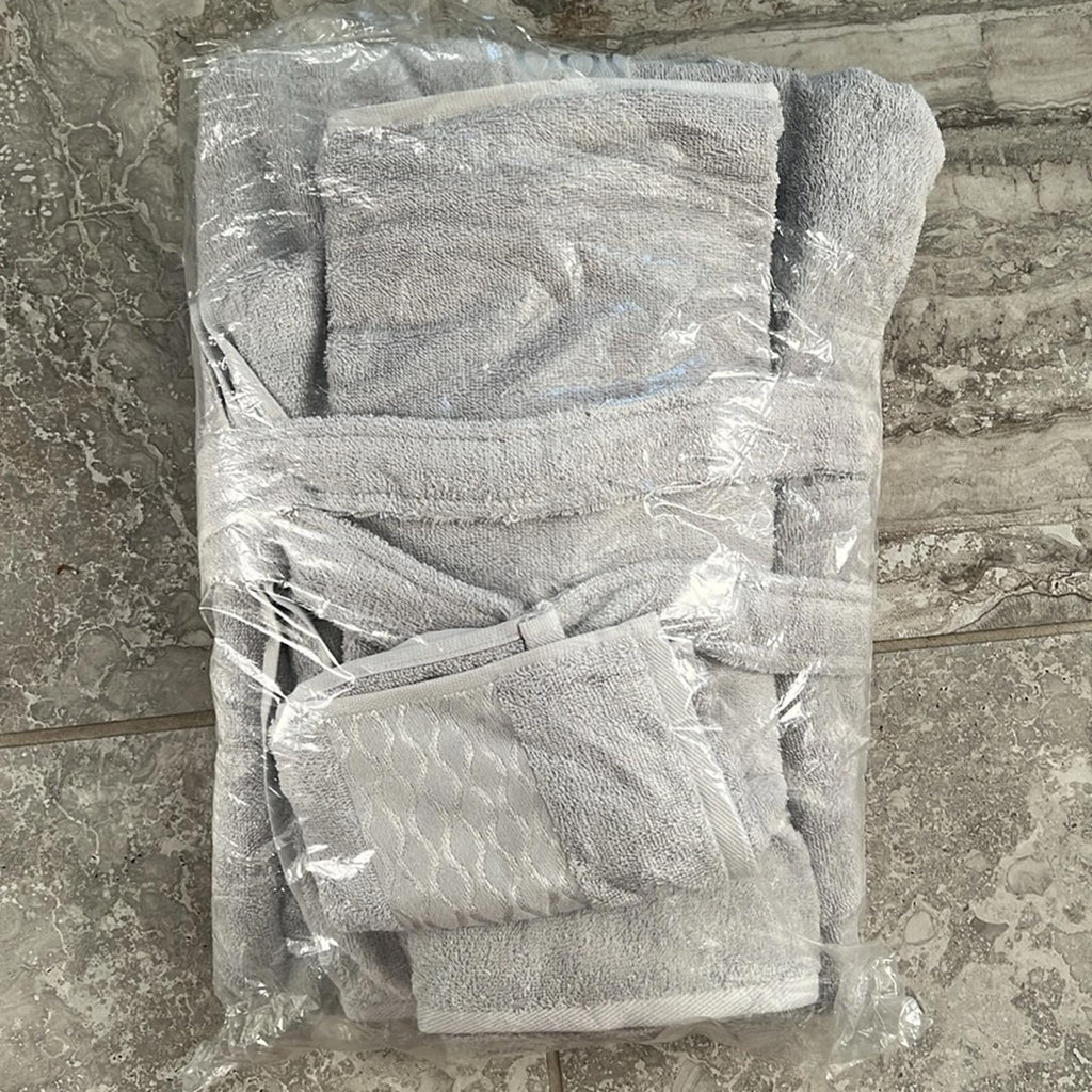 Özdilek Elissa 3-Piece Bathrobe Towel Bathrobe Set Bath Robe & Towels GREY €135