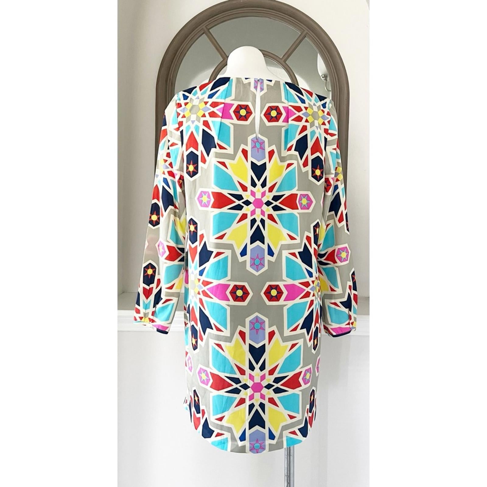 NWT Mara Hoffman Compass Long Sleeve Geometric Print Dress Size L New w/Tag $264