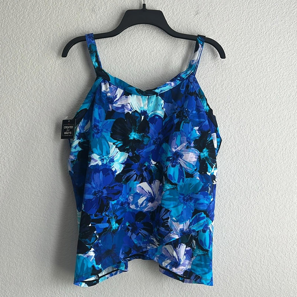 Swim Solutions Women’s Plus Floral Underwire Tankini Swim Top, NWT, Size 16W