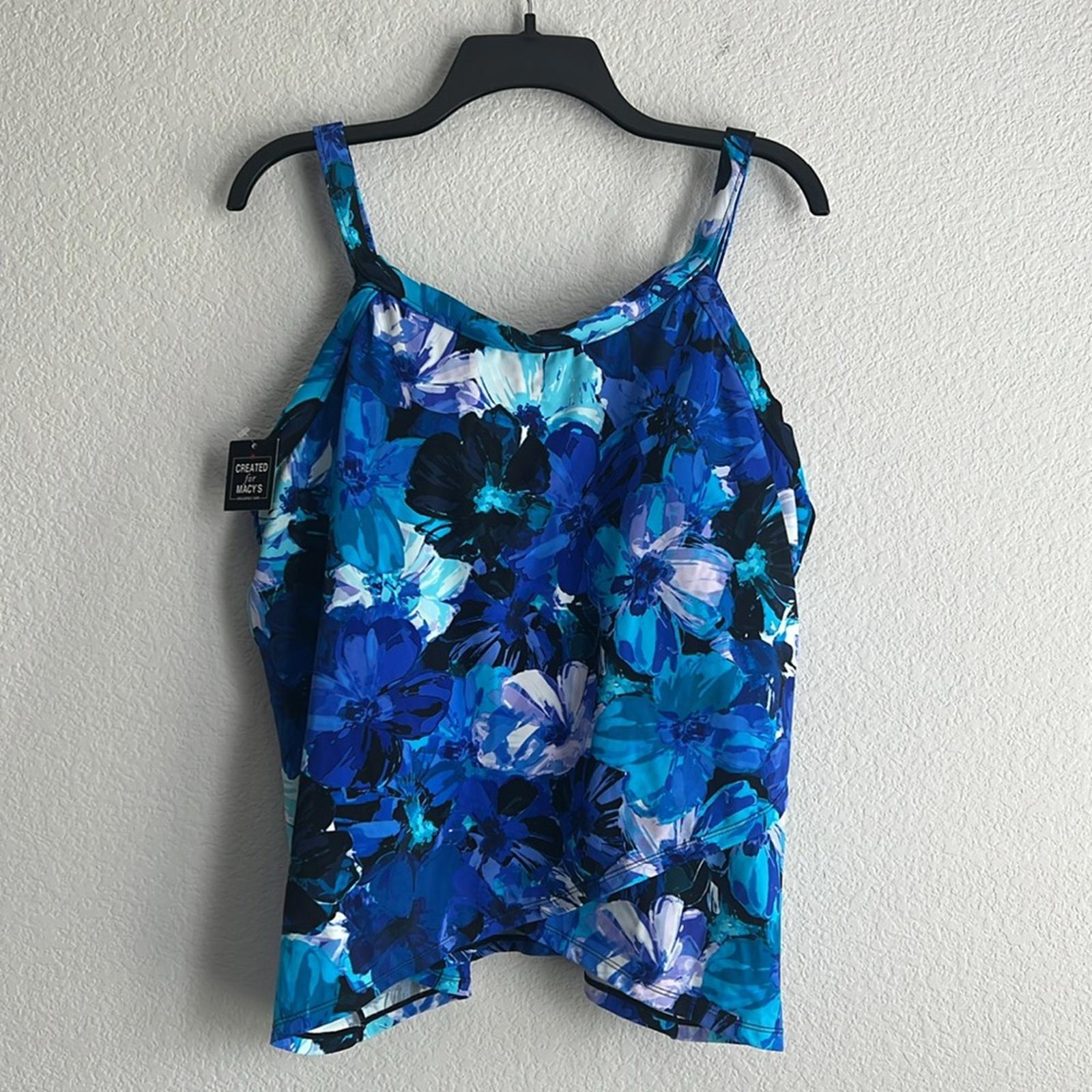 Swim Solutions Women’s Plus Floral Underwire Tankini Swim Top, NWT, Size 16W