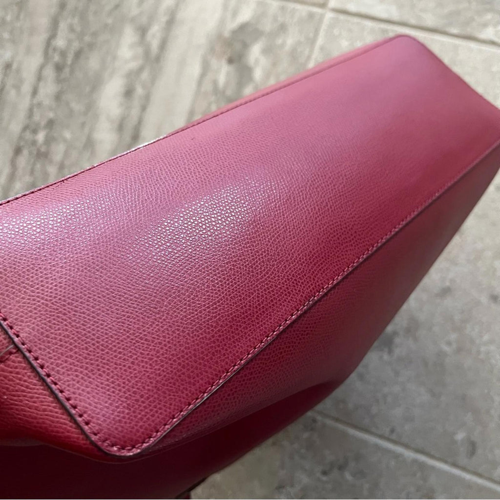 Michael Kors Red Leather Tote Bag in Burgundy, Retail $348