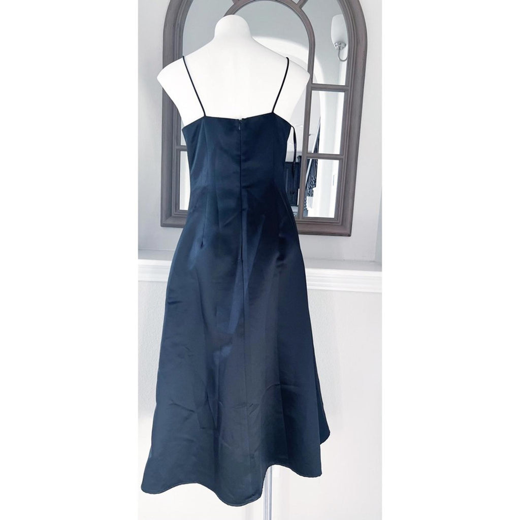 NWT Betsey Adam Black Satin Fit & Flare Dress Size 10 New w/Tag Retail $139.99