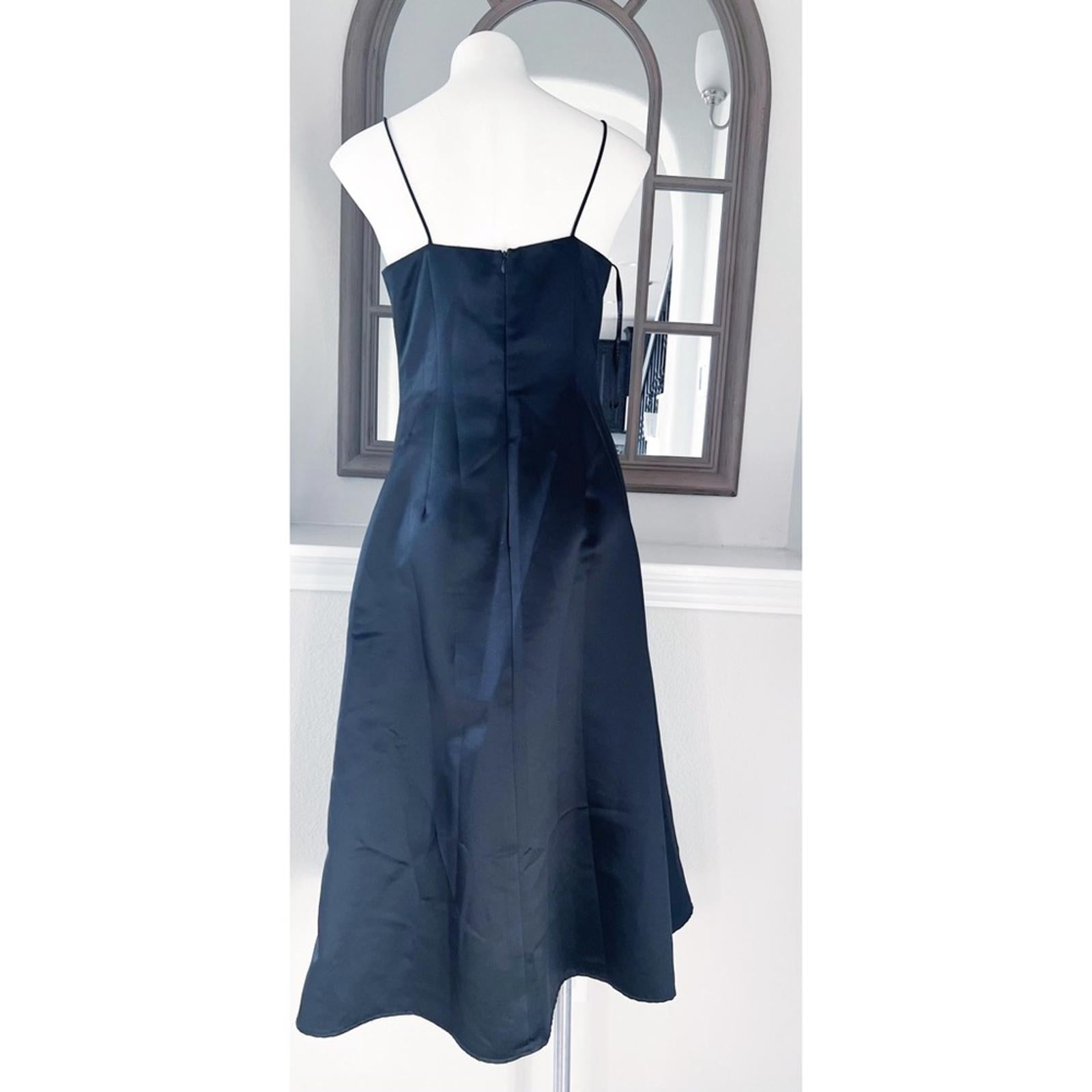 NWT Betsey Adam Black Satin Fit & Flare Dress Size 10 New w/Tag Retail $139.99