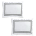 X2 Hudson Park Collection Embroidered Geo King Sham in White/Silver, $155/each