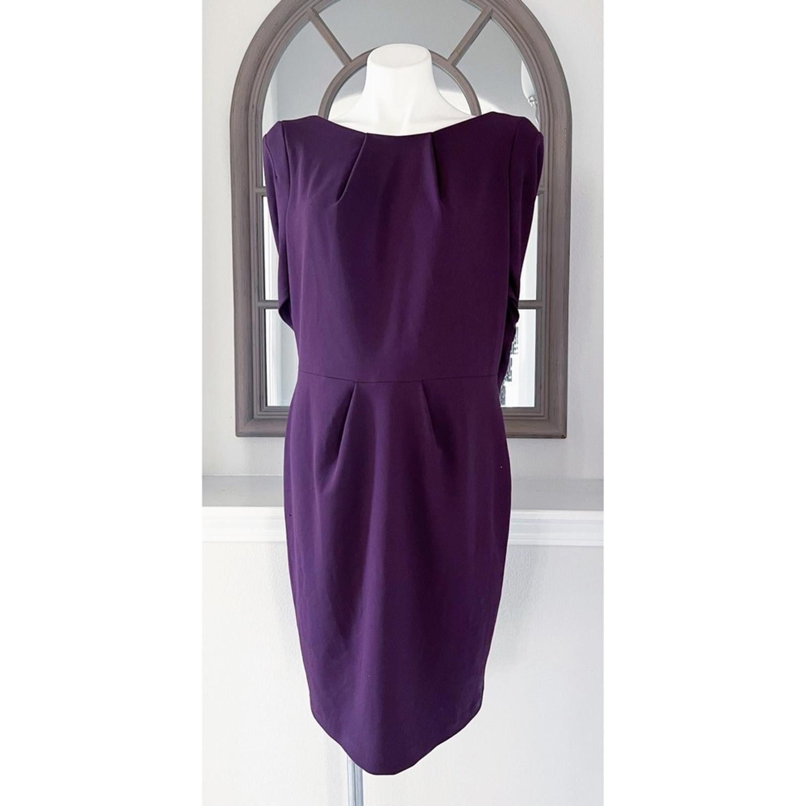 Betsy & Adam Midi Cowl Neck Drape Back Scuba Crepe Dress Size 14 NEW w/Tag