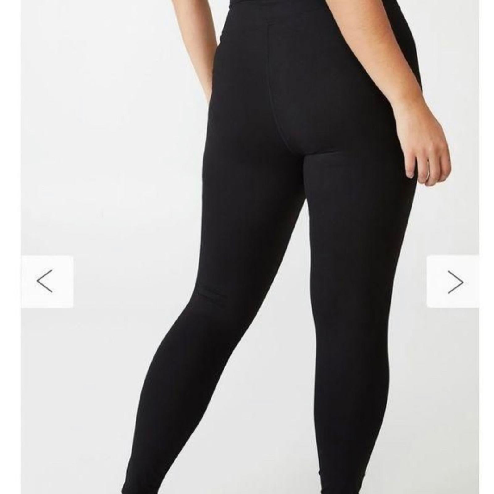 Cotton:On Curve Ultra Soft Cross Over Full Length Tight in Black, Size 14 NEW