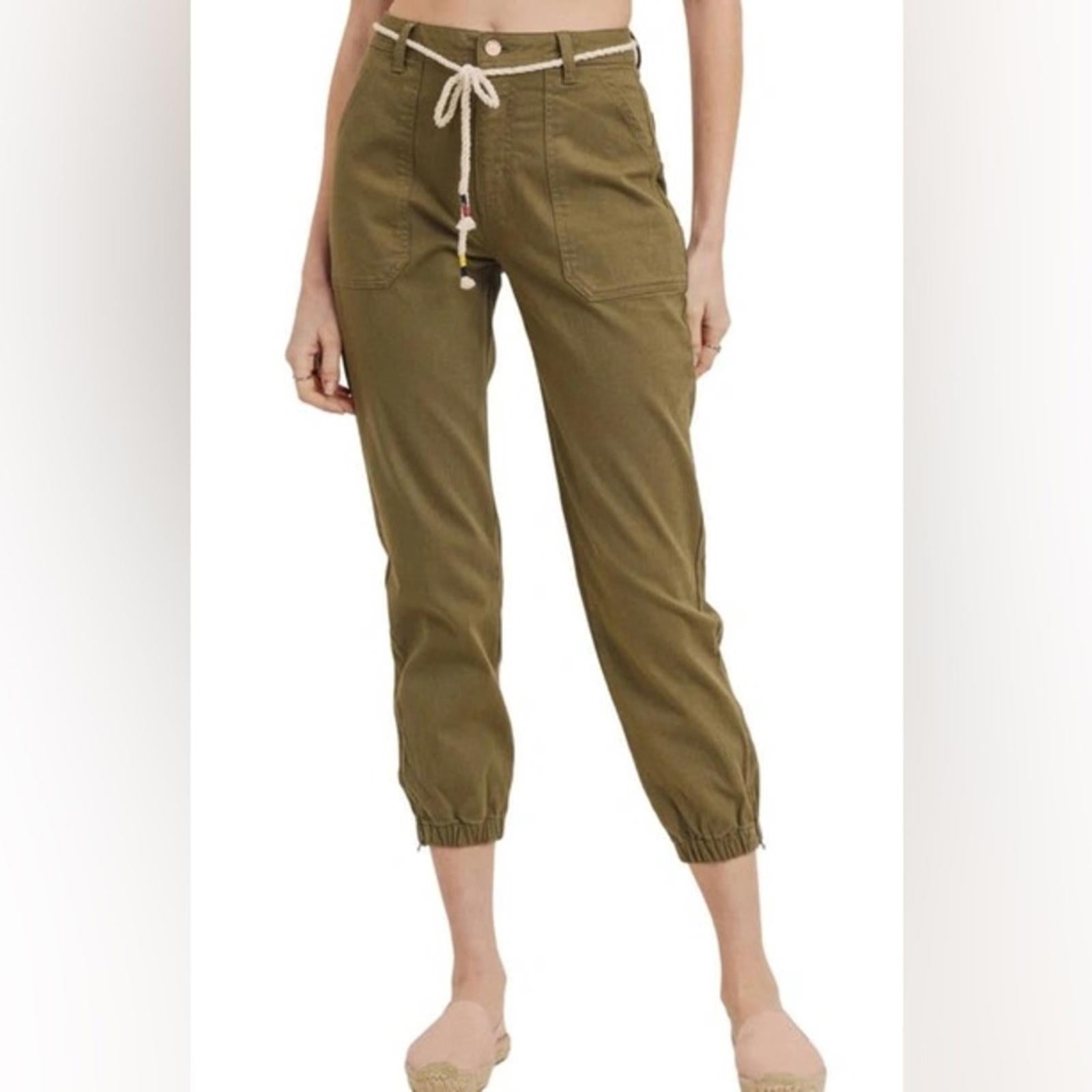 L.T.J Letter to Juliet Zip Cuff Utility Pants in Grey, Size L New w/Tag