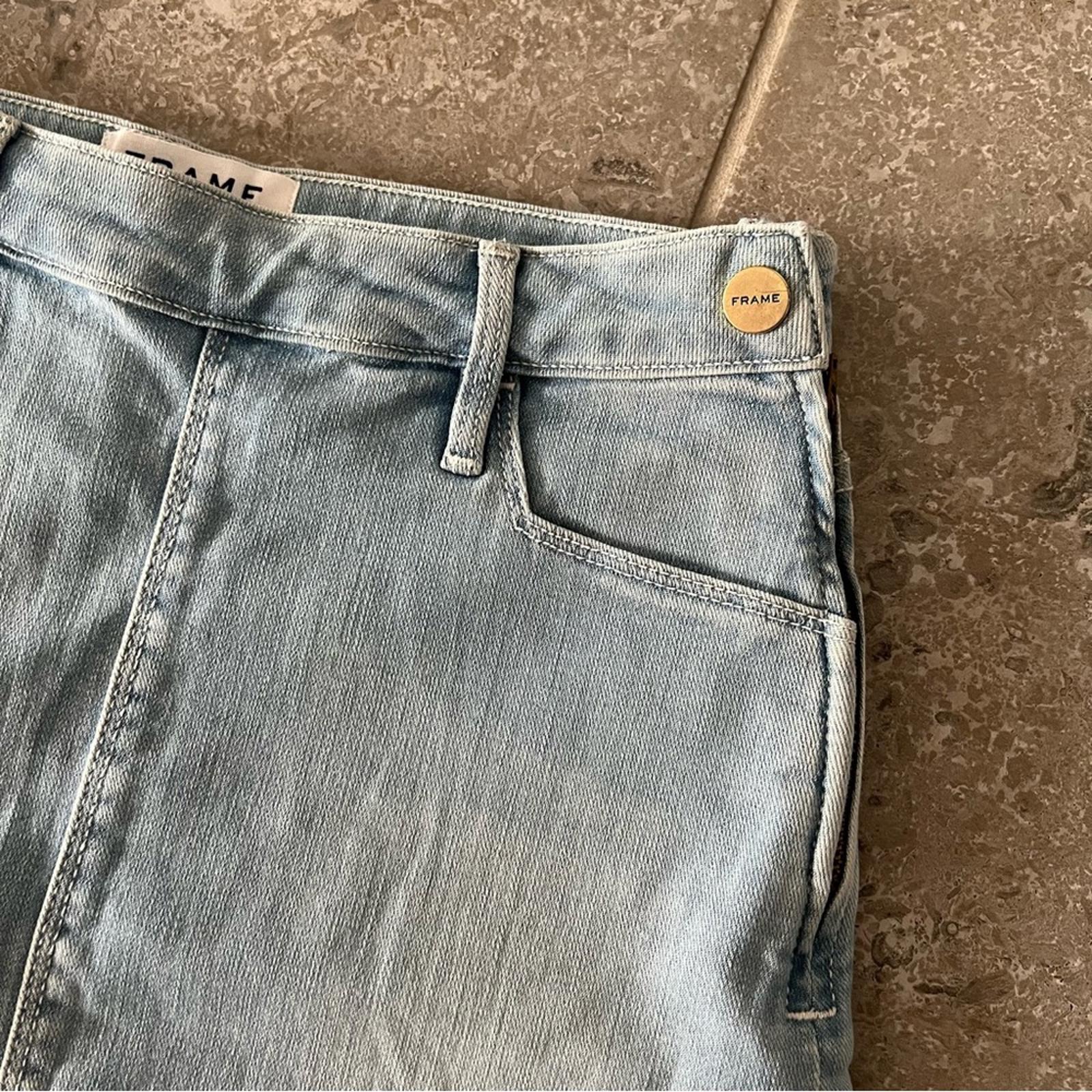 Frame Barrington Mini Skirt in Faded Blue, Size 25 / Small, Retail $215