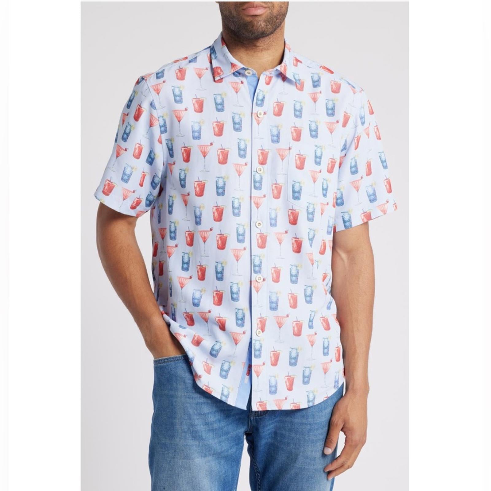 Tommy Bahama Coconut Point Island Zone Short Sleeve Button-Up Shirt NWT Size XL